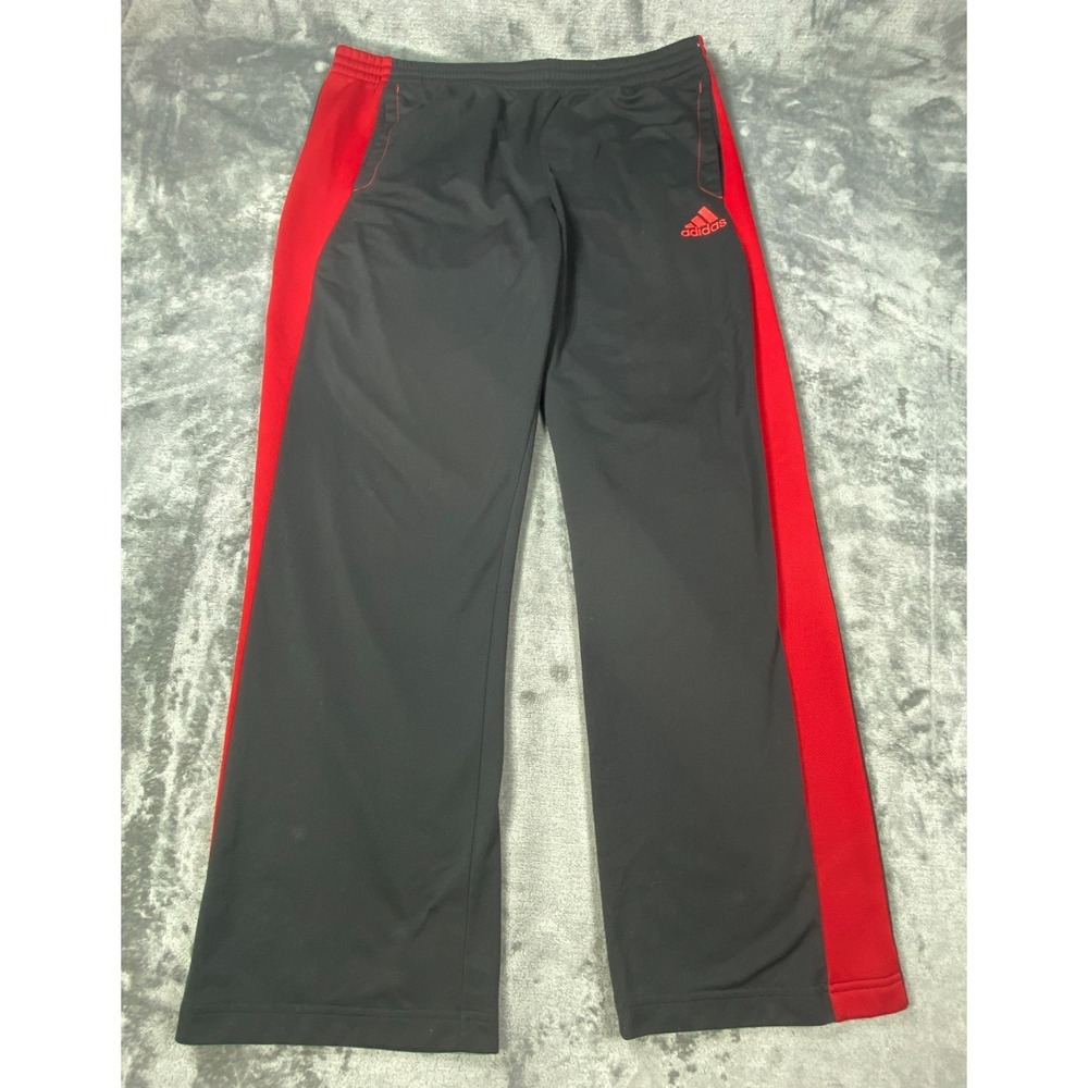 Adidas Pants Mens‎ Size Large Black Red Training Track Joggers Sweatpants Gym